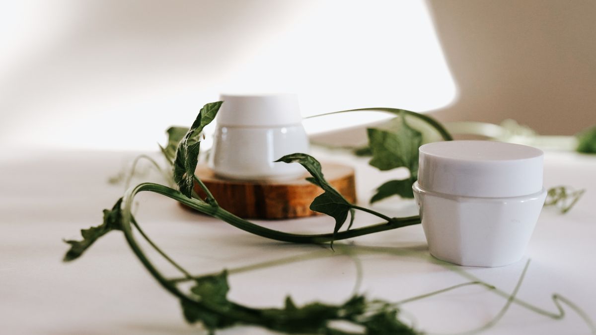 Natural skincare jar, illustrating coconut oil deodorant DIY