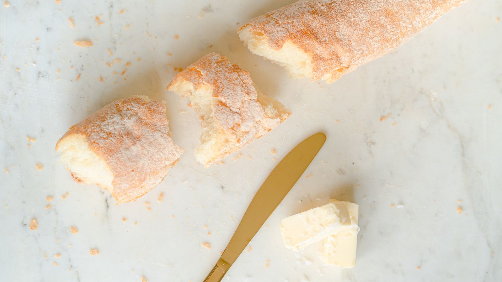 Baking ingredients including butter and oil, for a coconut oil vs butter comparison