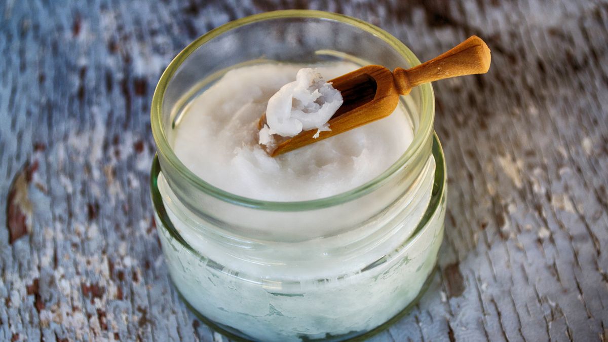A jar of coconut oil, Cocos Nucifera Oil